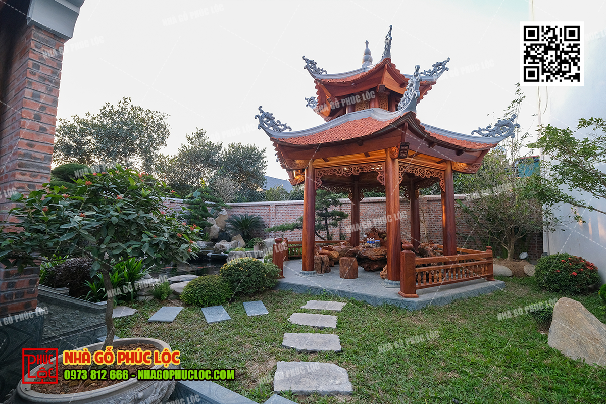 Thi công nhà chòi lục giác chồng diêm