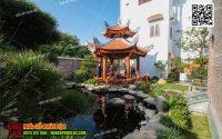 Nhà chòi lục giác chồng diêm trong sân vườn