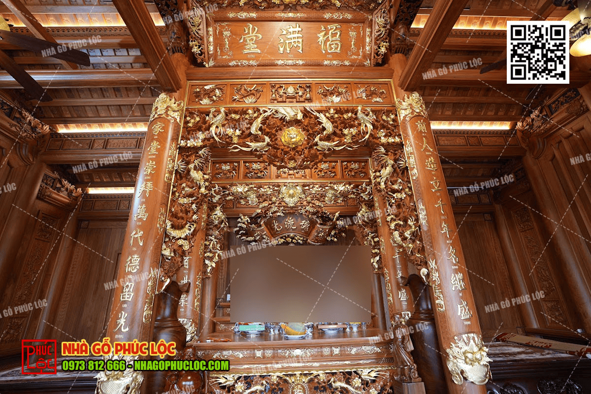 nhà gỗ gõ đỏ 3 gian